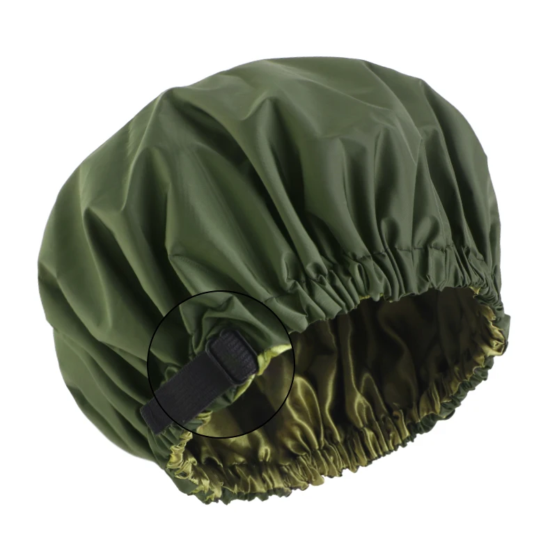 New Style Double Layer Adjustable Cap Solid Color Waterproof Shower Cap Household Hair Wrap Cover for Long Hair Salon Tool