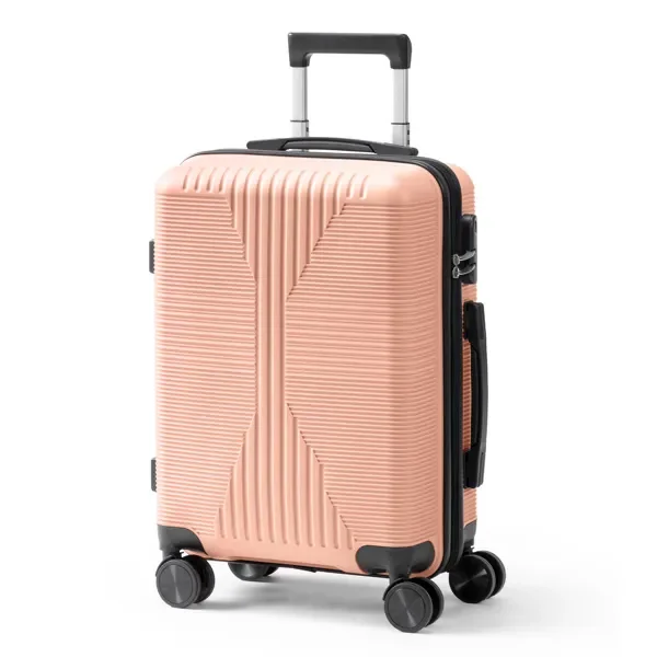 

Pink 20-Inch Lightweight Trolley Suitcase Durable PP Material Compact Carry-On Travel Luggage
