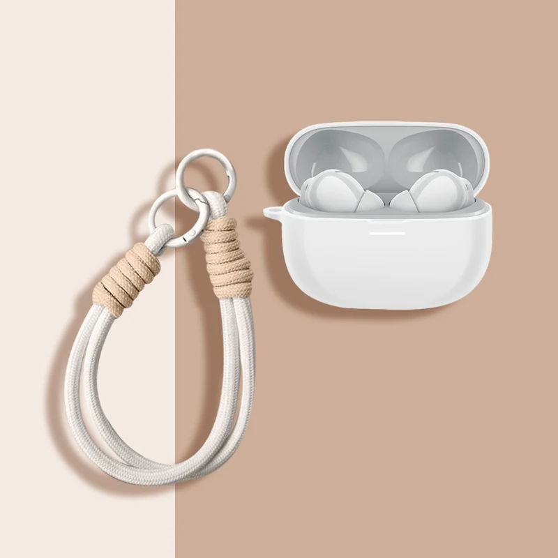 For Redmi Buds 5 Pro Case Fashion Rope Silicone Earphone Case Headset Shell Headphone Cover For Xiaomi Redmi Buds 5pro With Hook