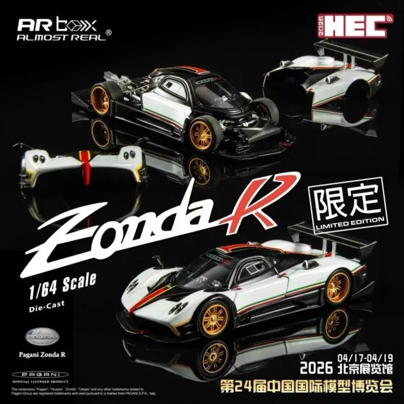 Модель автомобиля AR 1:64 Zonda R 2026 HEC из литого сплава, коллекционная модель, подарок для мальчика, рождественский подарок, подарки для мужчин