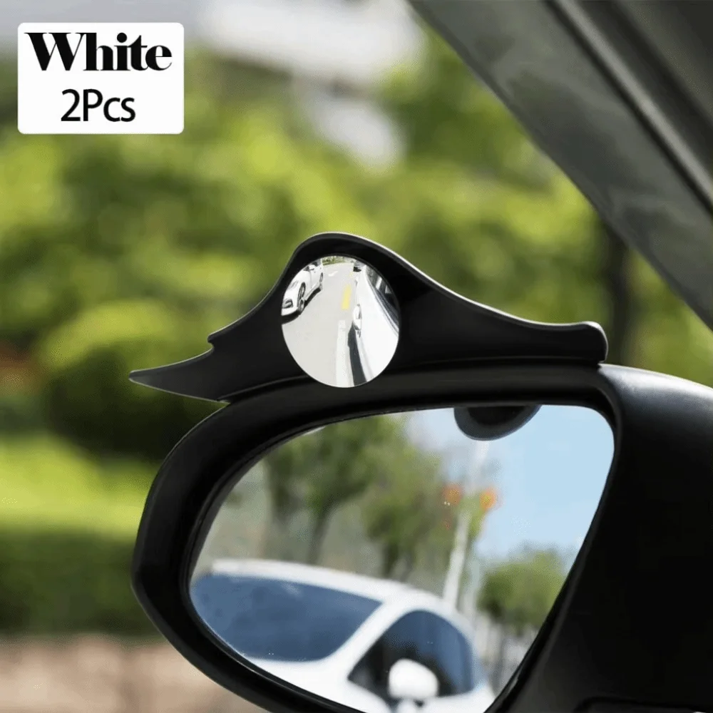 2pcs 360 Degree Adjustable Car Mirror Wide Angle Frameless Convex Side Rear Mirrors Adjustable Rotatable Rain Shield