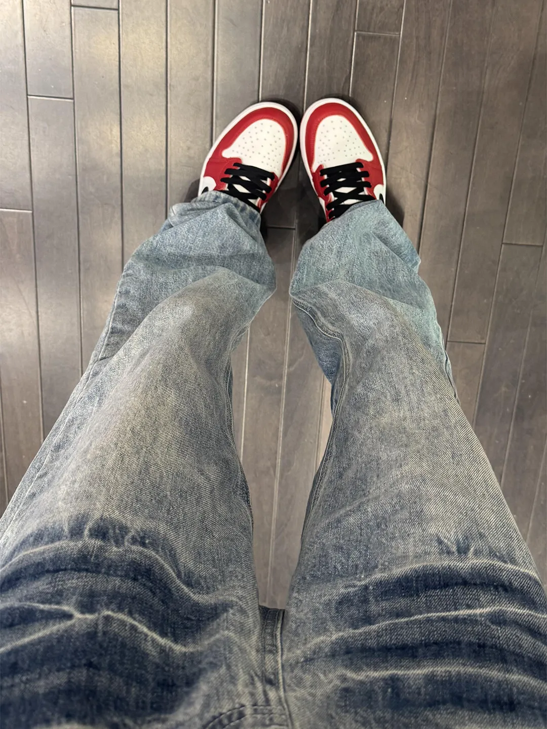 Slimming Straight Leg American Lightning Pattern Jeans Men's Women's Cleanfit Wide Leg Micro Flared Pants mid Waist Jeans