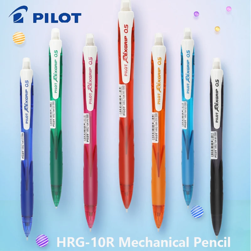 Pilot HRG-10R Mechanical Pencil 0.5mm Colorful Barrel Soft Grip Retractable Nib Anti-Breakage Lead Propelling Pencils Gift Idea