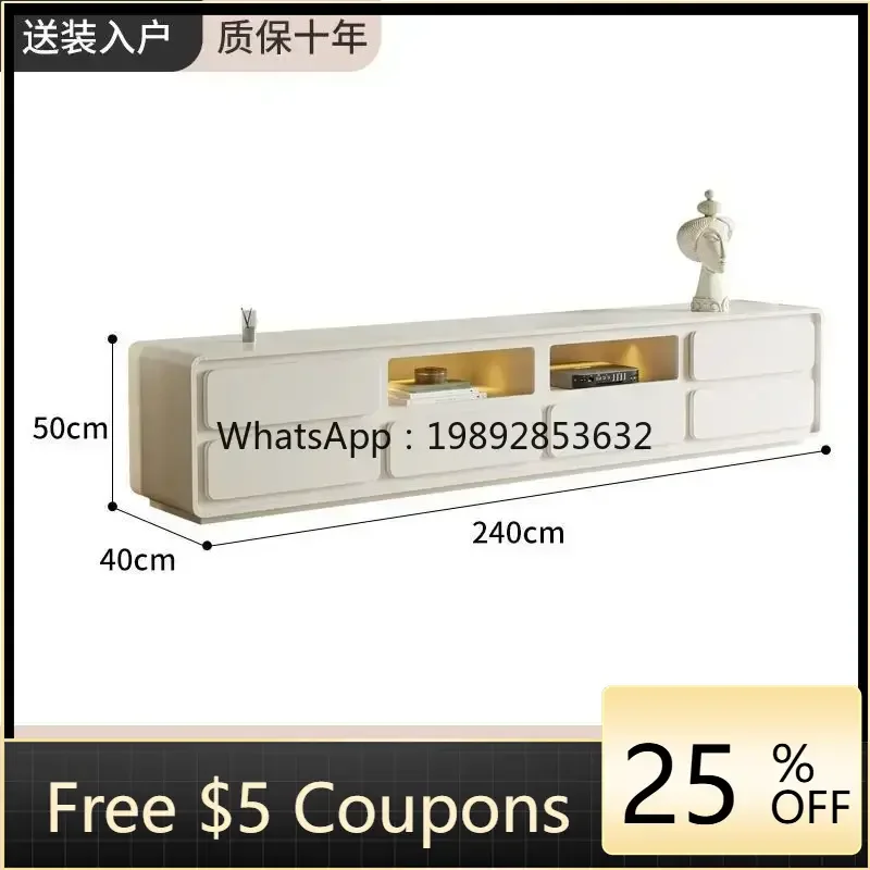 

H3-20 French Style Tall Floor TV Cabinet Simple Modern Coffee Table Set for Living Room Home Use Small Apartment
