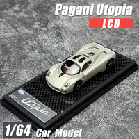 HEC Exhibition Edition LCD diecast model 1:64 New Pagani Utopia car model static Ornament Festival Gift collection