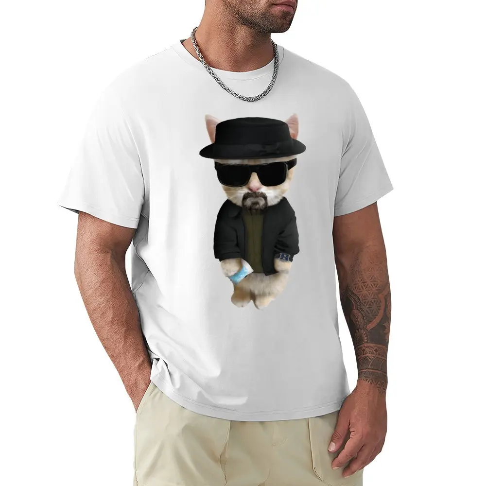 Walter White Heisenberg Kitty for Sale T-shirt Round Neck Movement T-shirts Novelty Aactivity Competition Humor Graphic USA Size