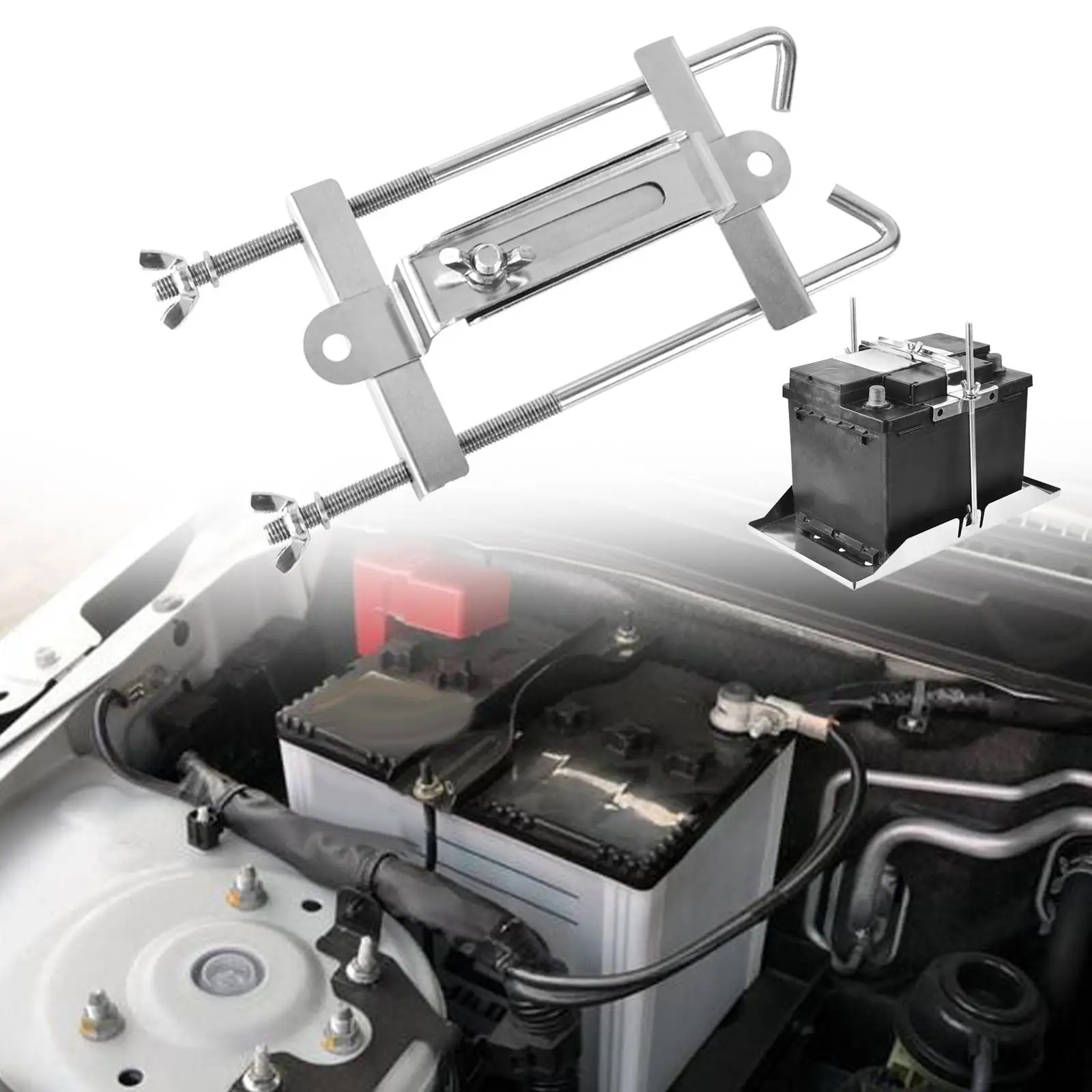 

Кронштейн для крепления аккумулятора из нержавеющей стали, сверхпрочный, для грузовиков, автомобилей, фургонов, компактный дизайн