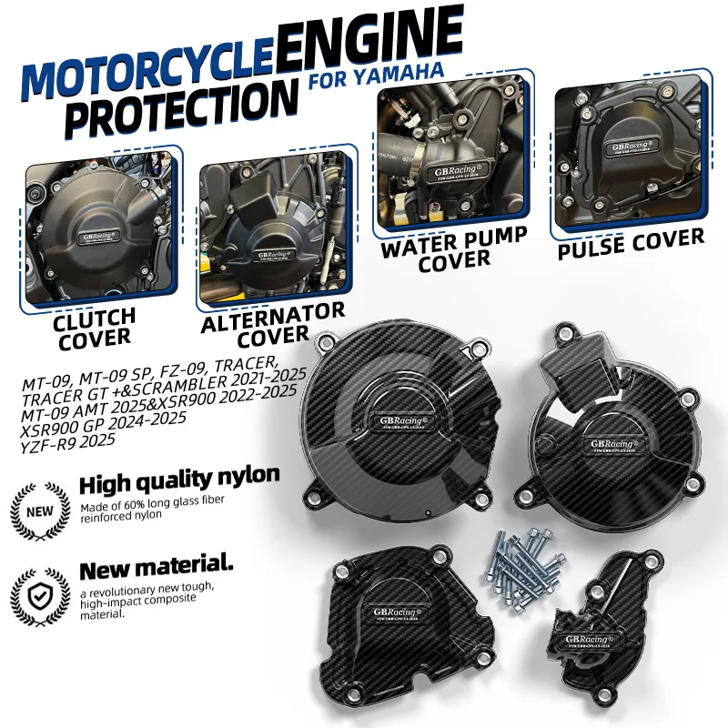

For YAMAHA YZF-R9 & MT-09 ATM 2025, MT-09/SP, FZ-09, Tracer/GT + & Scrambler 2021-2025 Water Pump Pulse Clutch Alternator Cover