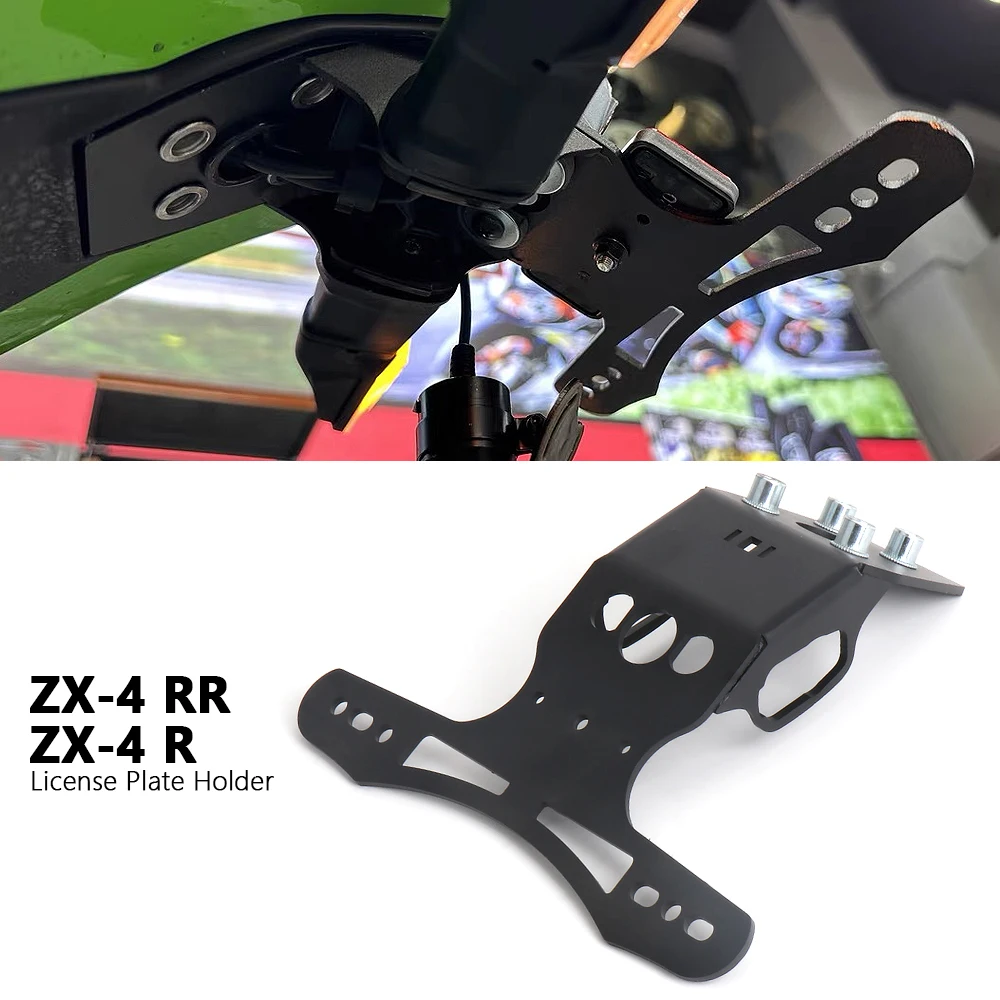 New Motorcycle Accessories zx4r zx4rr Licence Plate Holder Black Metals For KAWASAKI ZX-4RR ZX-4R ZX4RR ZX4R ZX 4RR 4R