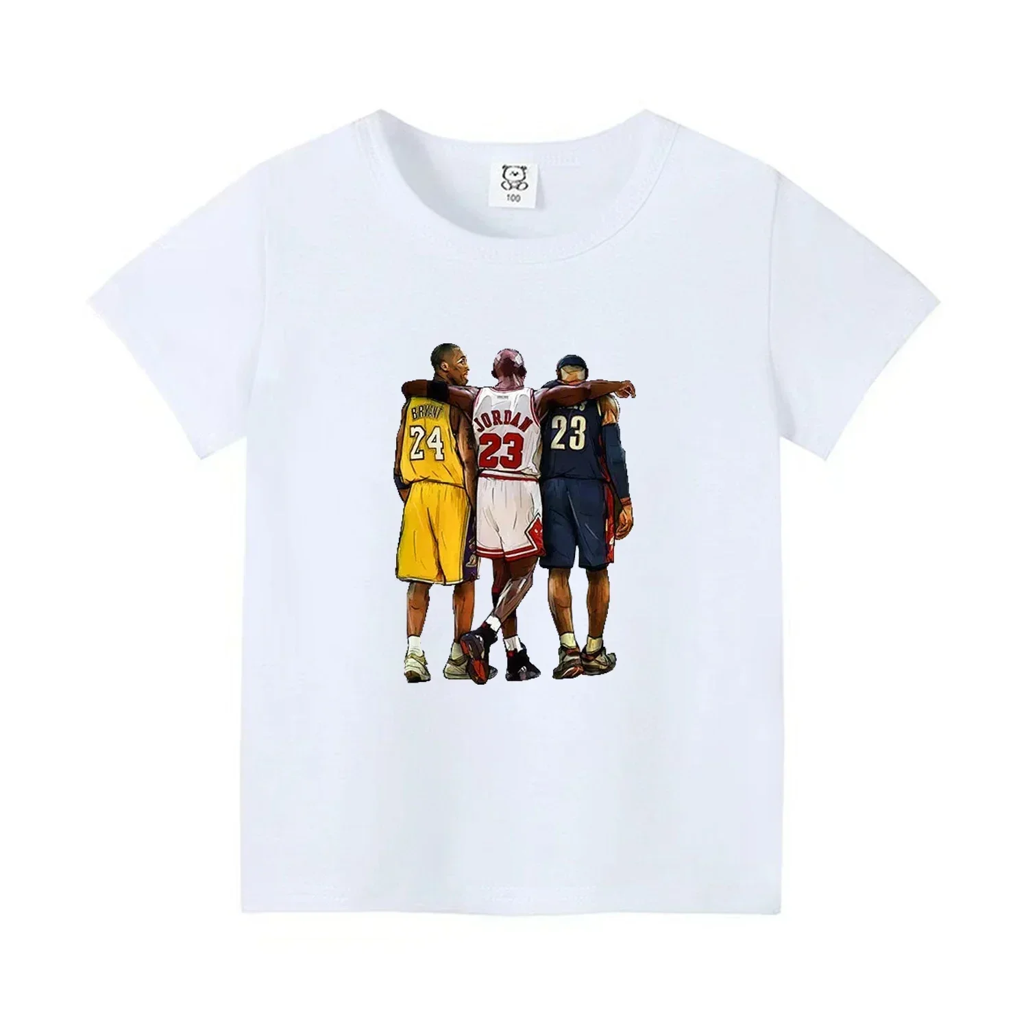 

New Summer Basketball Print Tee Tops, Boy's Round Neck Casual Short Sleeve Comfortable Soft Versatile Kid T-shirt