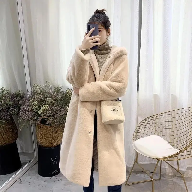 

Faux Fur Lined Coat Coats Womens Block Adjustable Dance Wife Retro Lapels Crop Horn Elastic Youthful Cutting Tender Pockets Slim