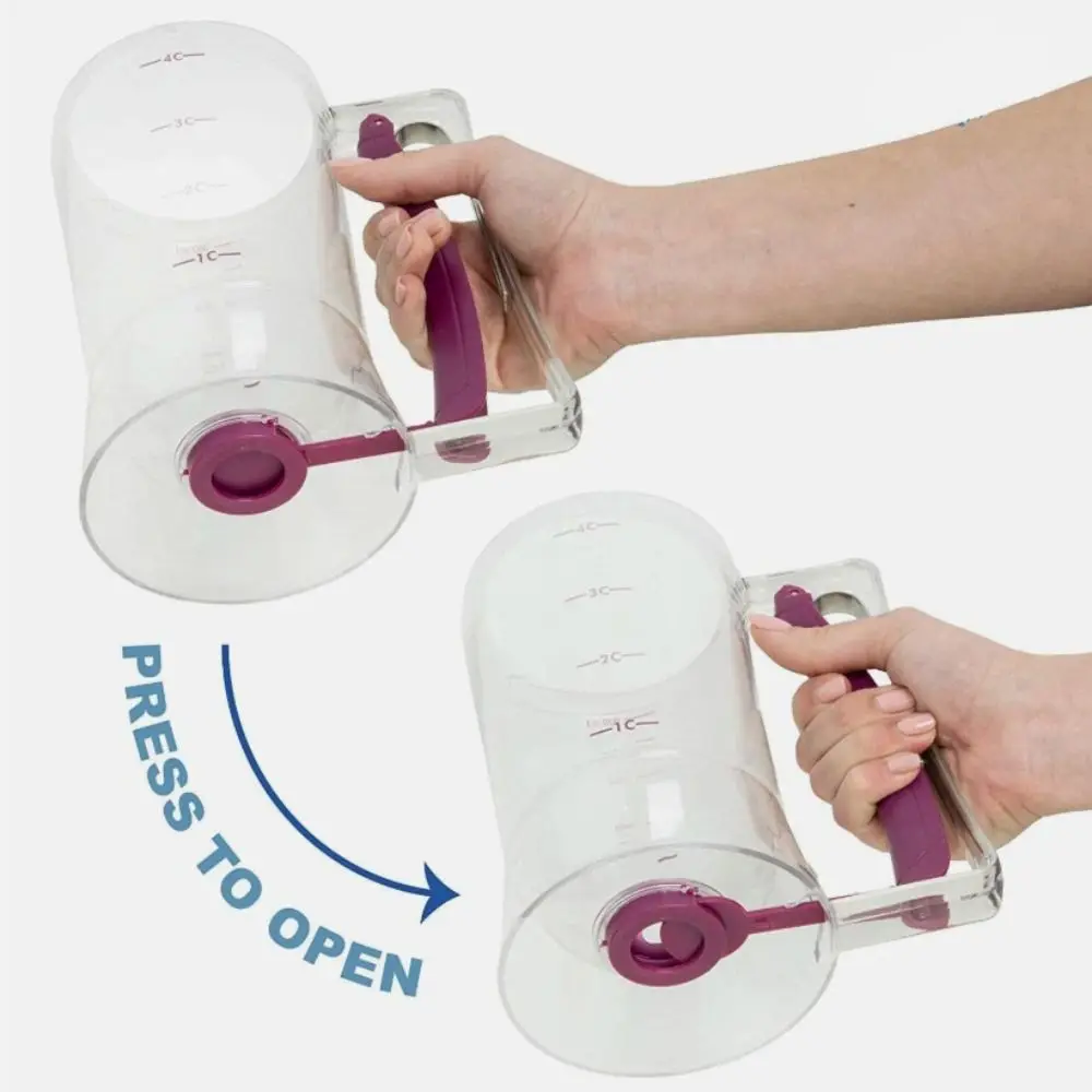 Hand-Held Pancake Batter Dispenser Plastic Scaled Crepes Batter Separator Large Capacity Leakproof Batter Funnel Waffle