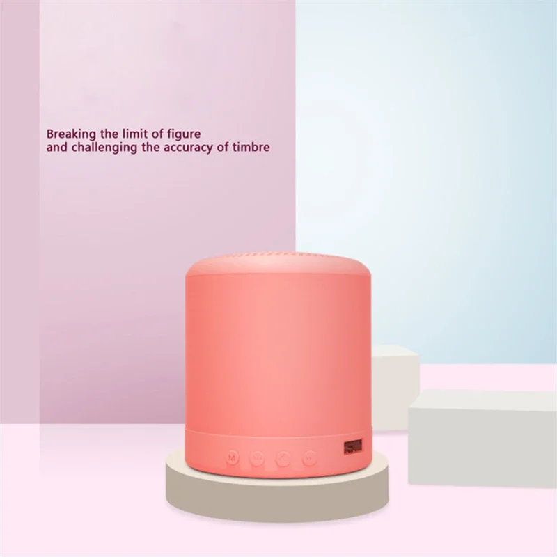 مكبر صوت بلوتوث أسطواني، صوت هاي فاي محمول، تصميم أنيق