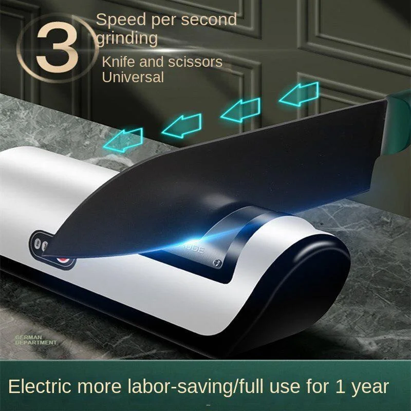 Stainless Steel Electric Knife Sharpener, Fast Sharpening and Polishing, Metal Dust Collection Box