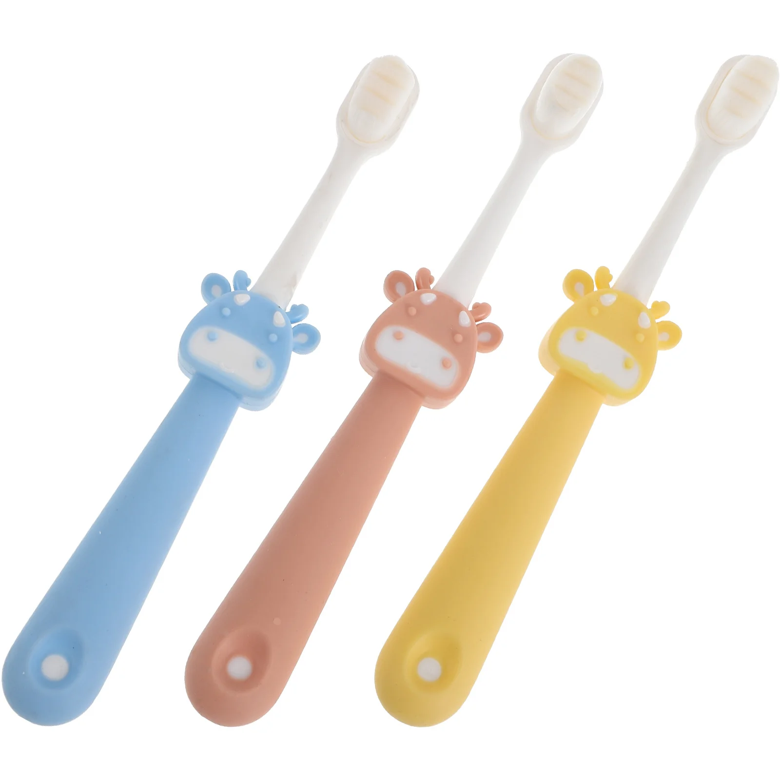 

3Pcs Kids Travel Toothbrushes Soft Bristles Cartoon Design Nonslip Handle for Deep Cleaning Kids Fine Bristle Toothbrush
