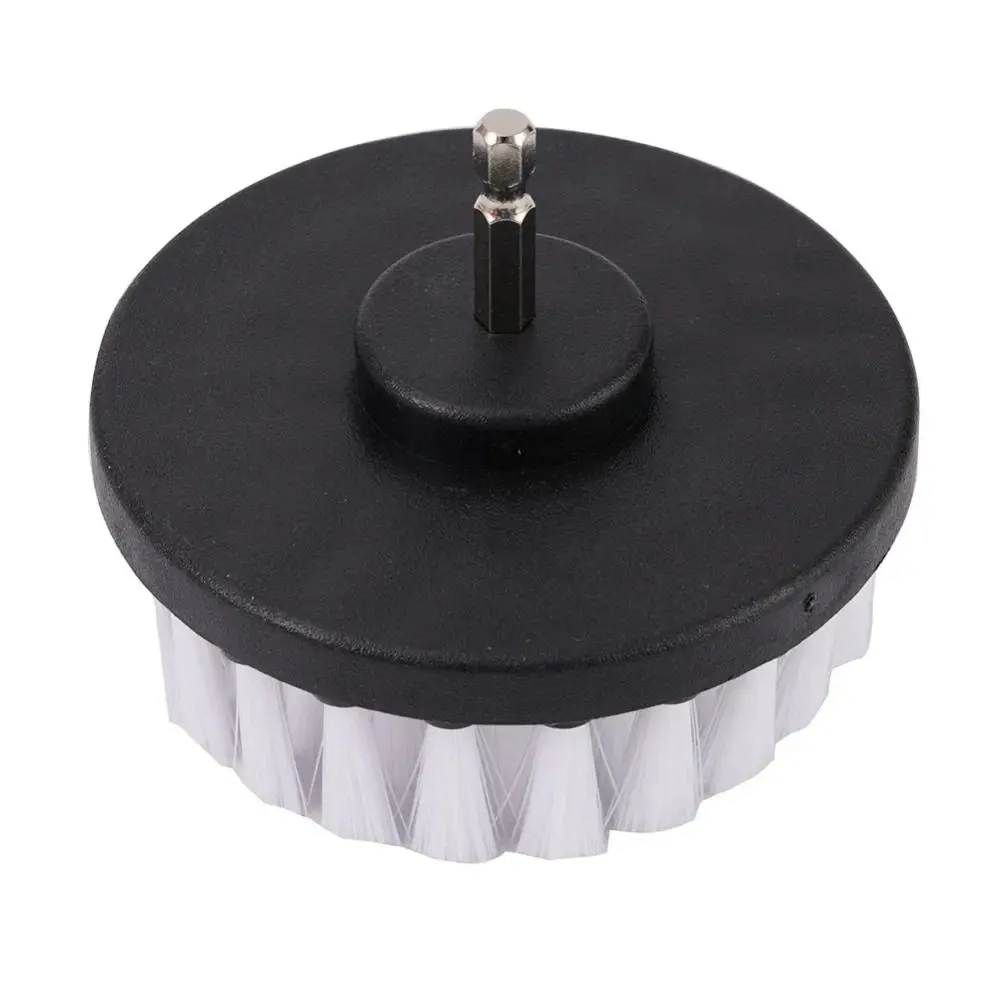 1Pcs Durable Nylon Drill Soft Brush 4/5inch White Electric Drill Brush Cleaner Power Scrubber Brush Car Wash Tool