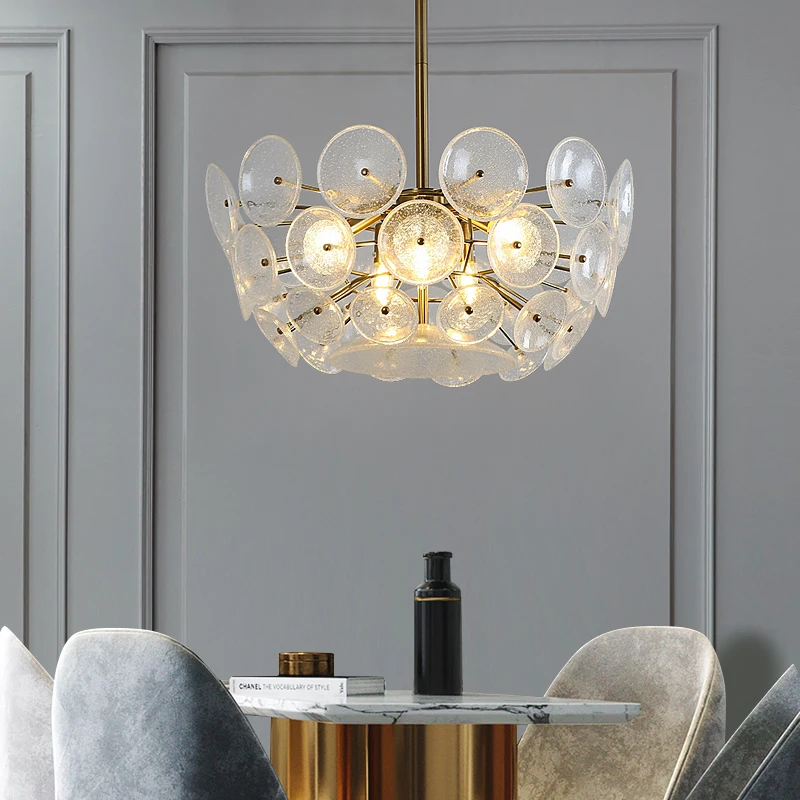 Modern Ins Bubble Glass Chandelier Pendant Light Indoor Parlor Dining Table Bedroom Hotel Decor Droplight Kitchen Hanging Lamps