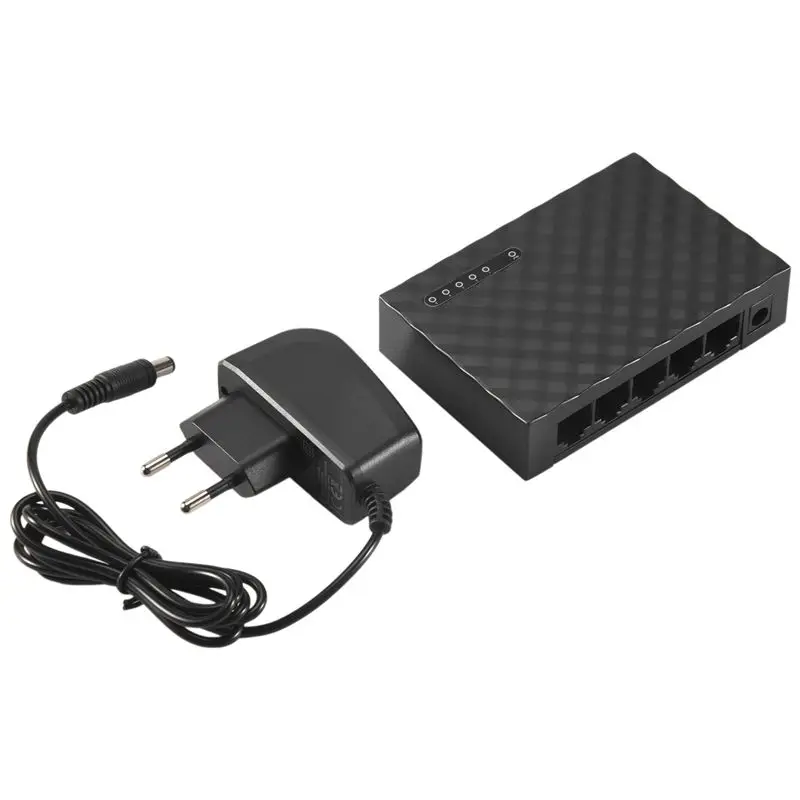 

A75Q-5-Port Network Switch 4-Wire RJ45 Gigabit Ethernet 1000Mbps Splitter Travel Lan Switch Hub For PC Desktop EU Plug