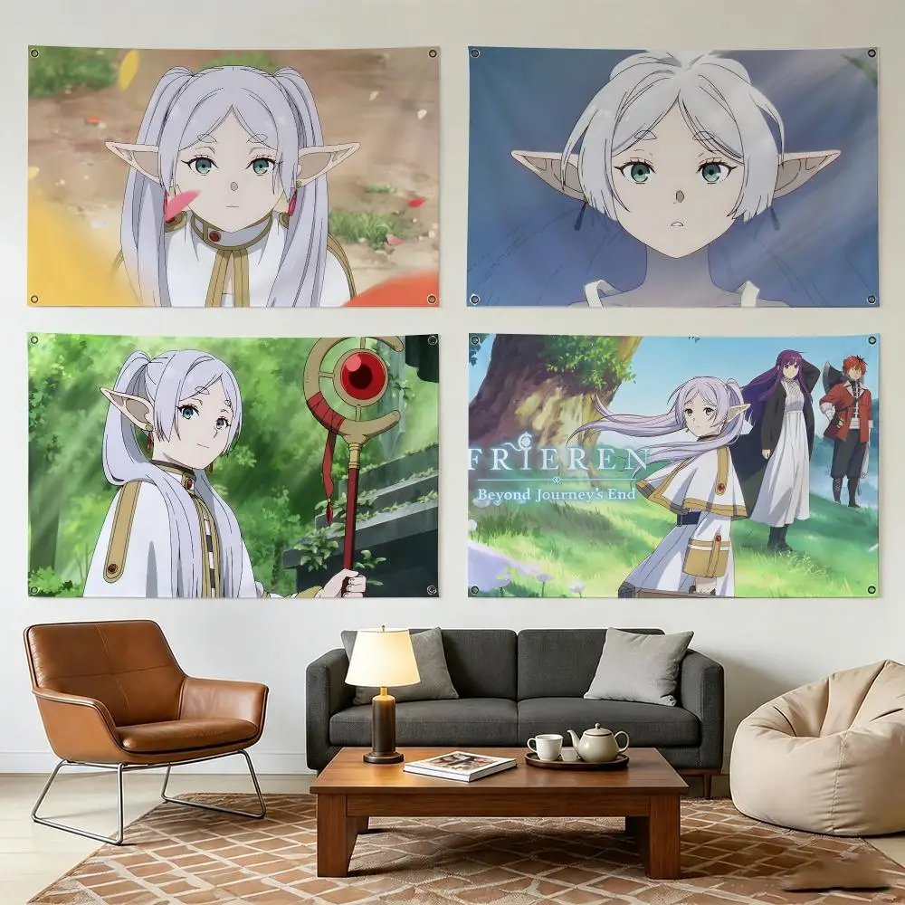 F-frieren B-Beyond Journey's End Flags Durable Outdoor Indoor Festive Decoration Classic Design Wall Room Banner
