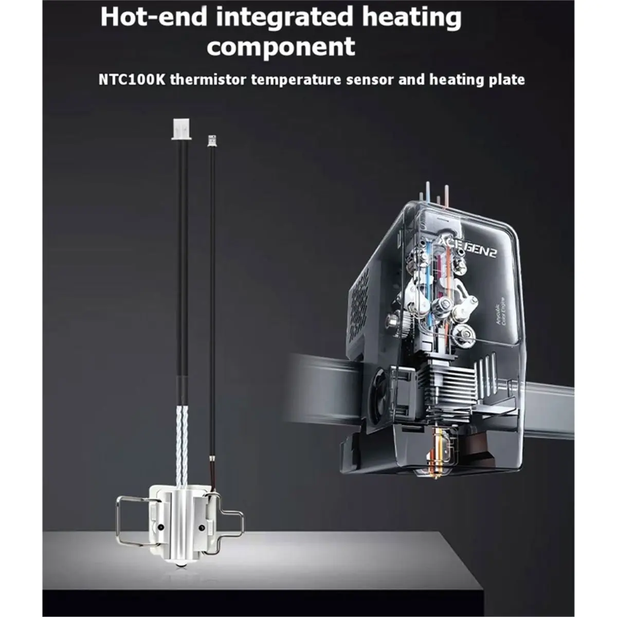 For X Hotend Heating Assembly Kit with Heater Cartridge and Thermistor Temperature Sensor