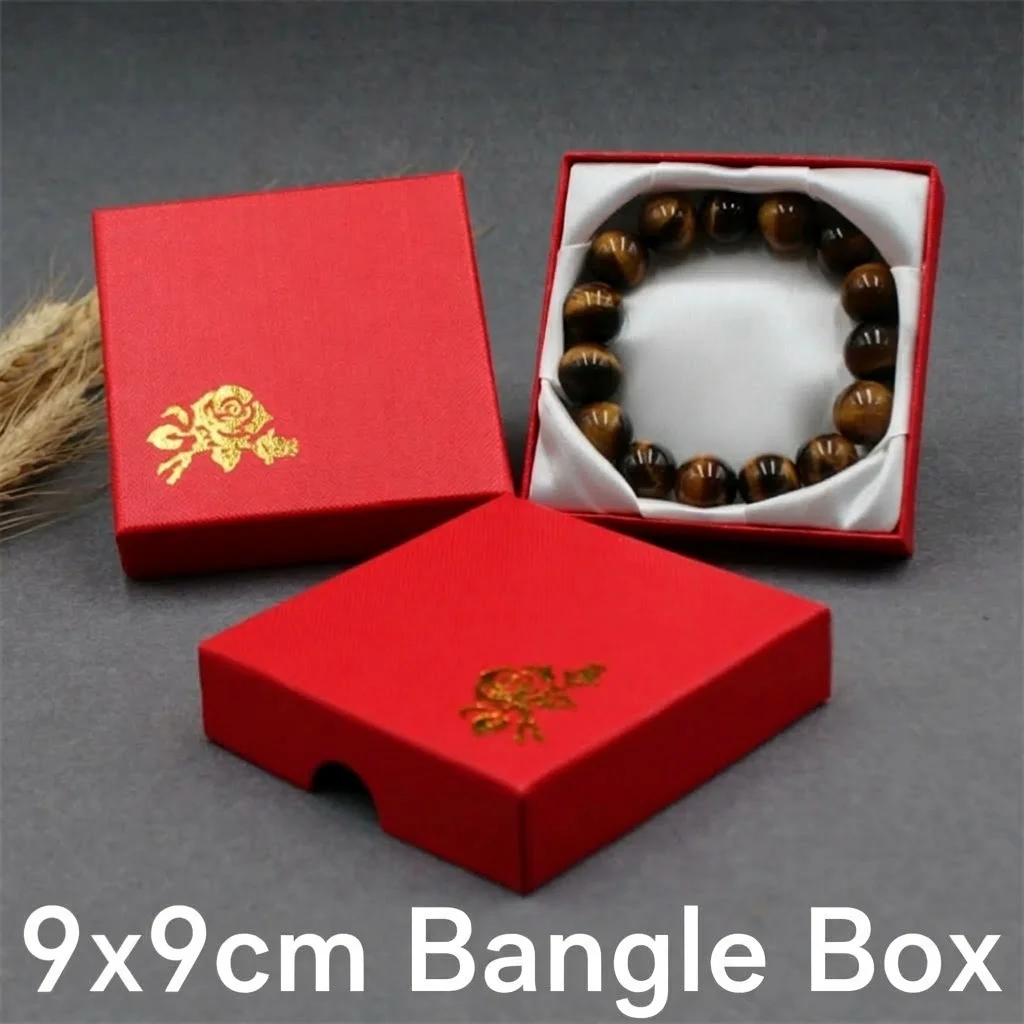 Solid Color Printed Bangle Box Square Jewelry Packaging Boxes Flower Print Bracelet Display Box Crystal Jewelry Organizer Case