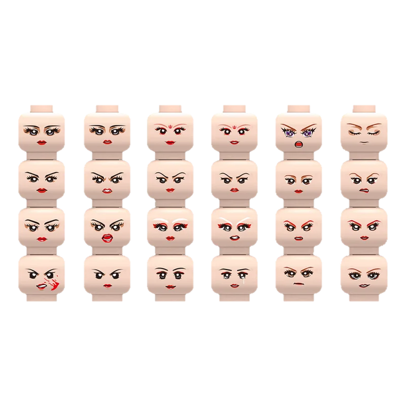 Строительные блоки Injured Emotional Face Heads, фигурки армейских солдат, головы зомби, детали военного оружия, игрушки-кирпичи