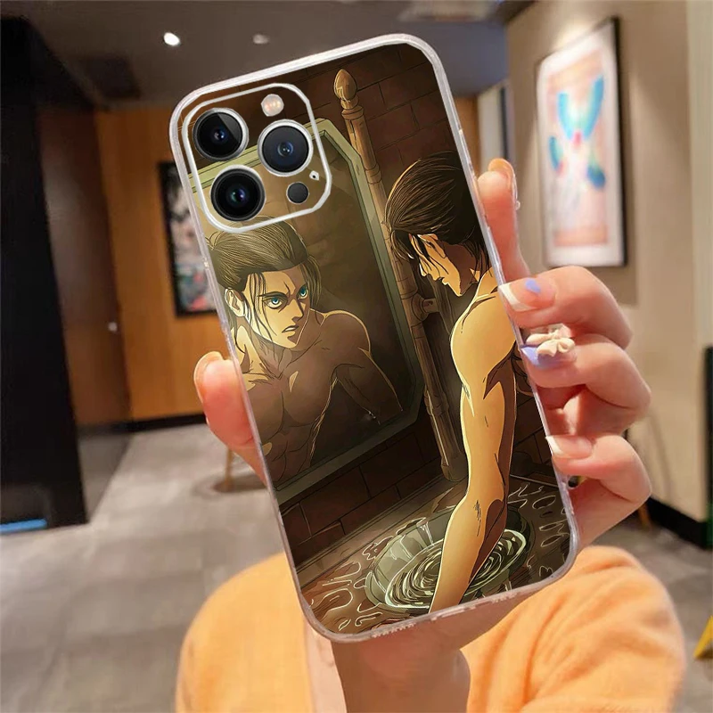 

Eren Yeager attack on titan Phone Case Carcasa Funda For iPhone 17 Pro Max Air 16 15 14 13 Pro Max 15 16 Pro 15Plus Case