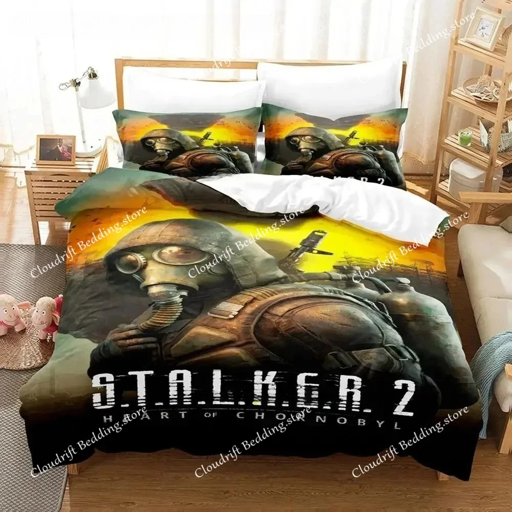 

Game S.T.A.L.K.E.R. 2 Heart Of Chernobyl Bedding Set Cartoon Anime three-piece Set Adult Boys Bedroom Duvet cover Sets