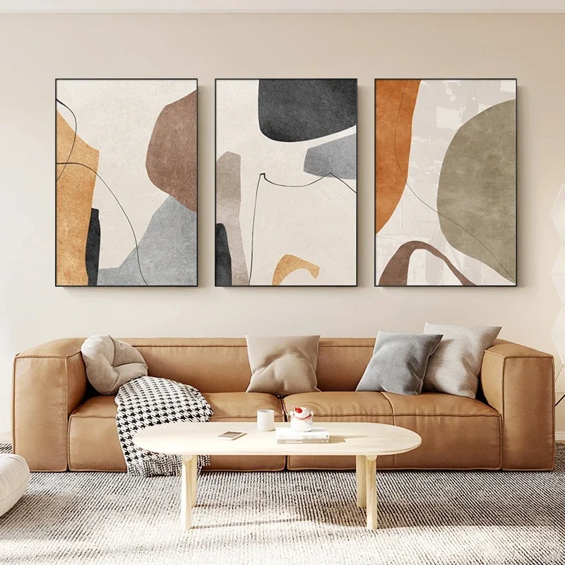 Image of Abstraktes modernes buntes Poster, ästhetische Druckplakate, Retro-Wandkunst, Leinwandgemälde, abstraktes Wohnzimmer, Schlafzimmer, Dekor, ohne Rahmen