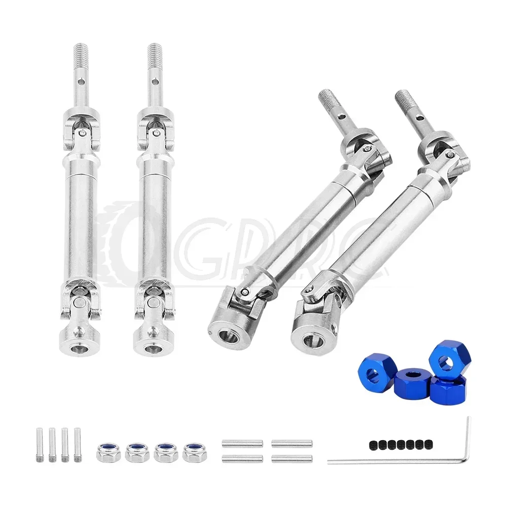4Pcs Universal Joint Stainless Steel Drive CVD Shaft for 1/10 Traxxas Slash Rustler Stampede VXL 4X4 4WD RC Car Upgrade Parts