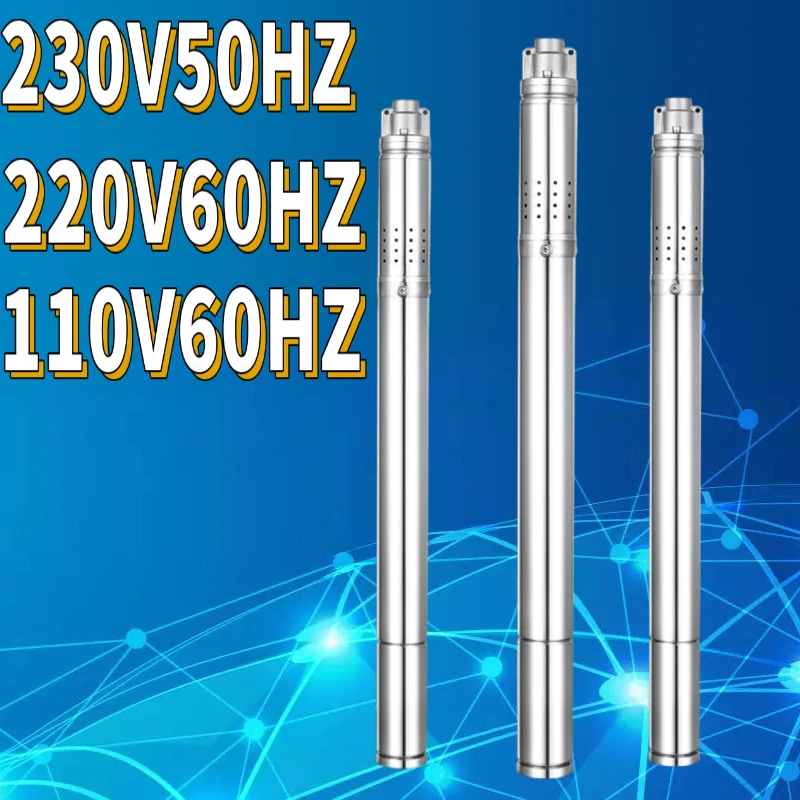 220V110V 5cm small diameter stainless steel deep well pump Household deep well pump  Clean water screw submersible pump