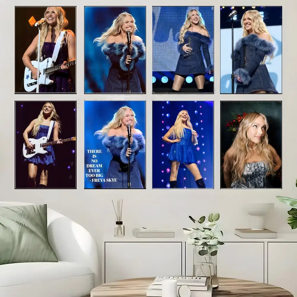 Teen Pop F-Freya Skye Poster  Self-adhesive Art Waterproof Paper Sticker Coffee House Bar Room Wall Decor