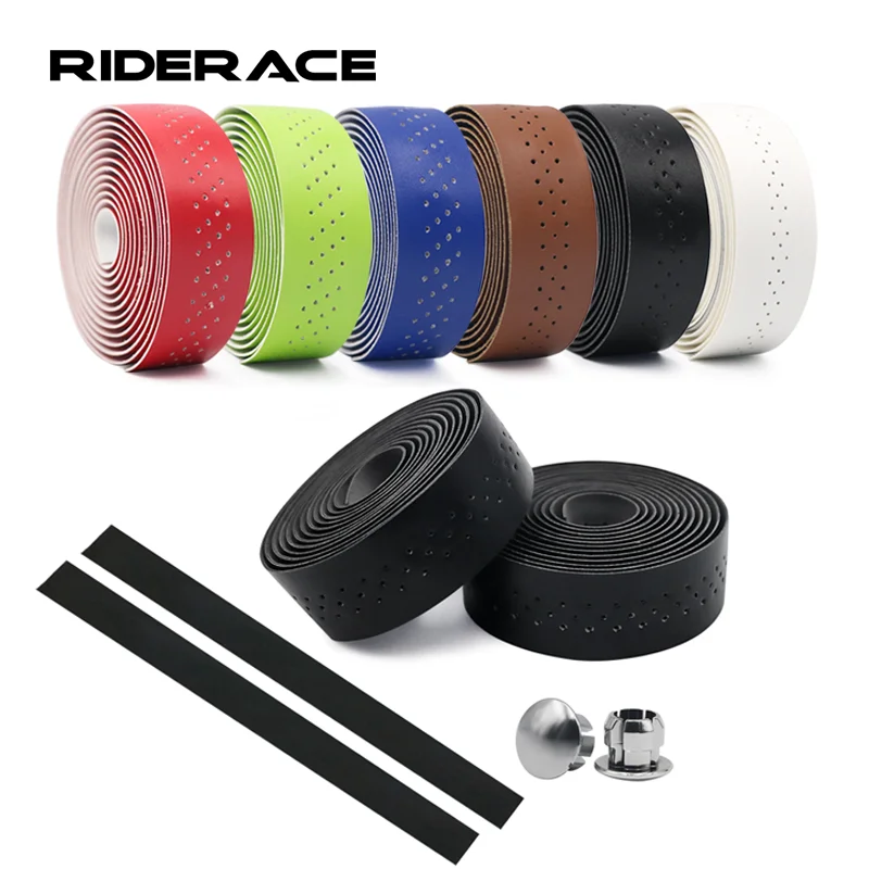 Bicycle Handlebar Tape MTB Road Bike PU Leather Perforated Belt Breathable Cycling Handle Bar Wrap Straps Fixed Gear Belt