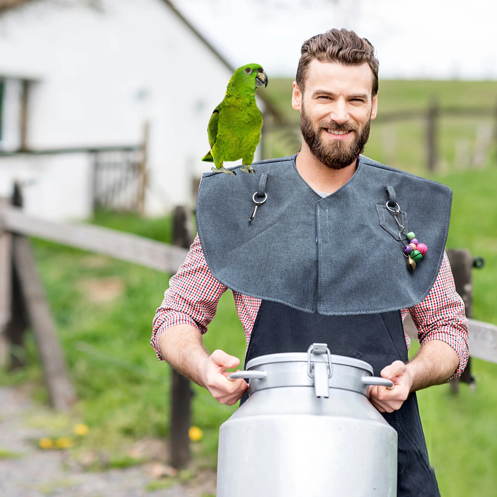 شال واقي للكتف قابل للتعديل لببغاء الحيوانات الأليفة لمقاومة الخدش والعض مع حماية من السقوط