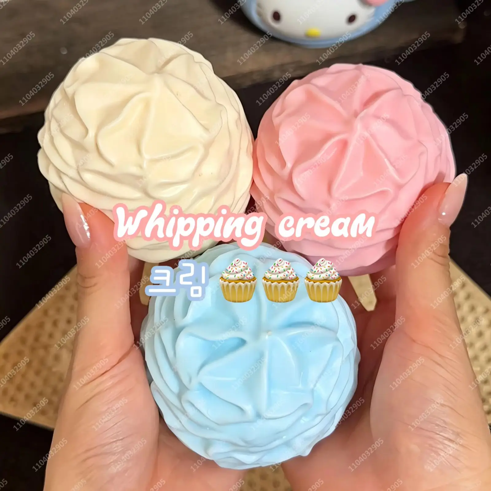 Knuspriger Schlagsahne-Stressball, Formbares Quetschspielzeug, ASMR Anti-Stress Fidget-Spielzeug für Erwachsene