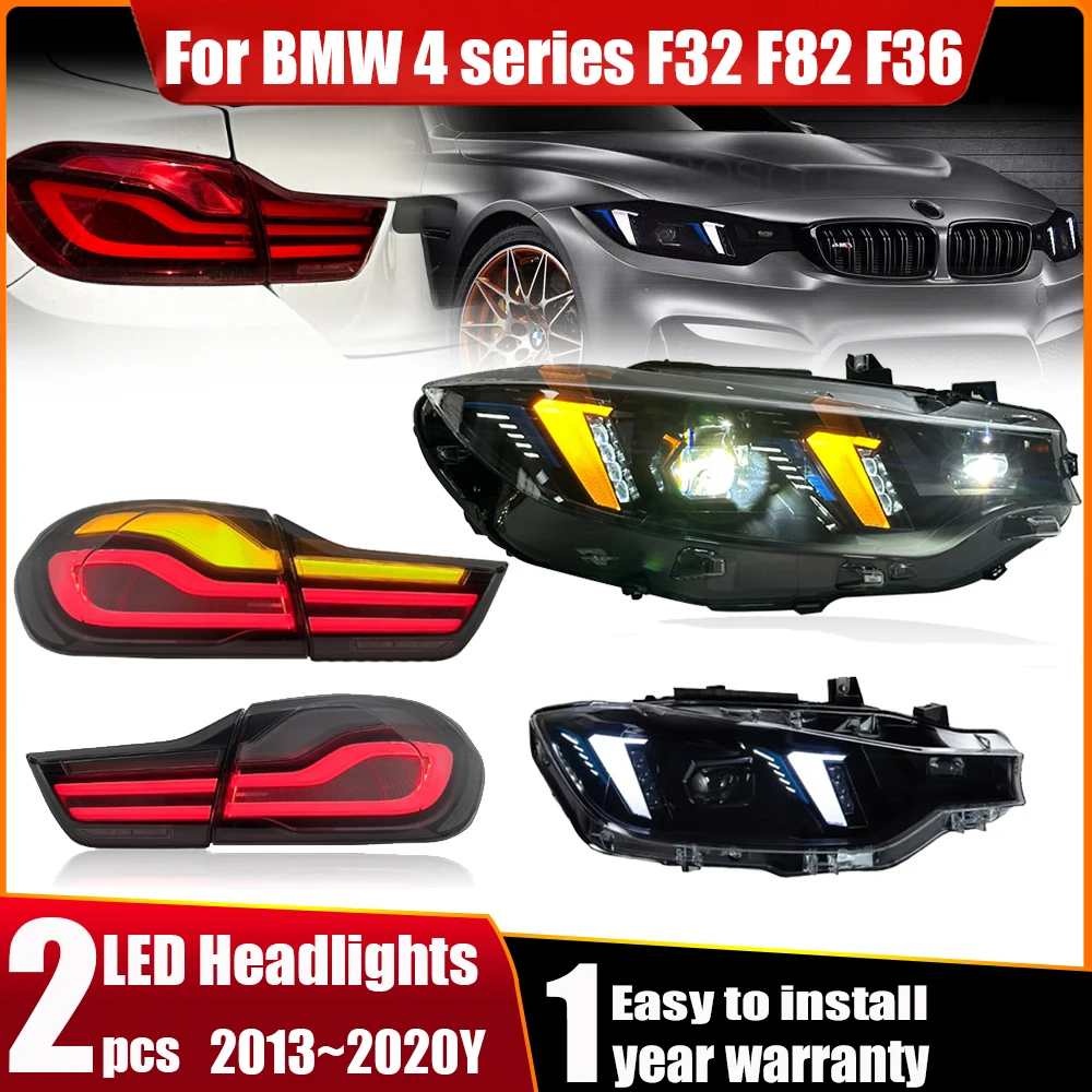 

Автомобильные светодиодные фары в сборе для BMW F32 F36 F82 2013-2020 Авто противотуманные фары DRL Тормозной указатель поворота Задний фонарь Plug and Play