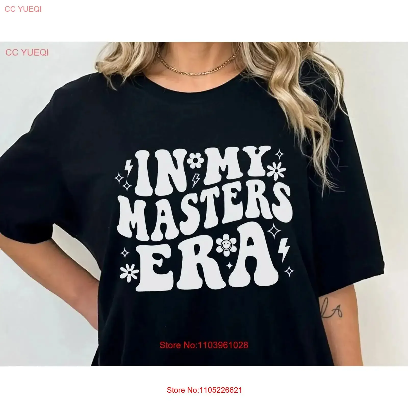 In My Masters Era T Shirt Degree for Graduation College Graduate vintage Washed Versatile Slightly Top For Everyday Wear