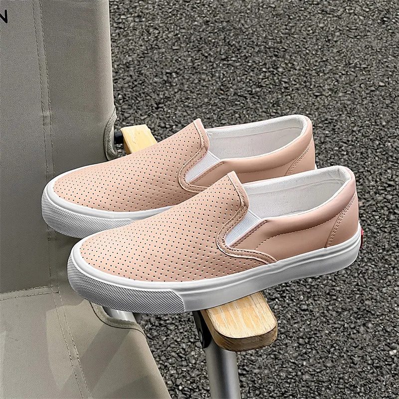 Summer new casual men's and women's 2024 slip-on shoes fashionable and versatile shallow-mouth white shoes new skateboard shoes