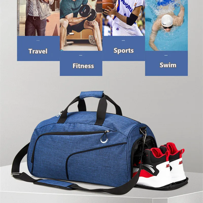 Wet Dry Separation Travel Bag Portable Large Capacity Yoga Fitness Sports Men's Pouch Single Shoulder Diagonal Training Handbag