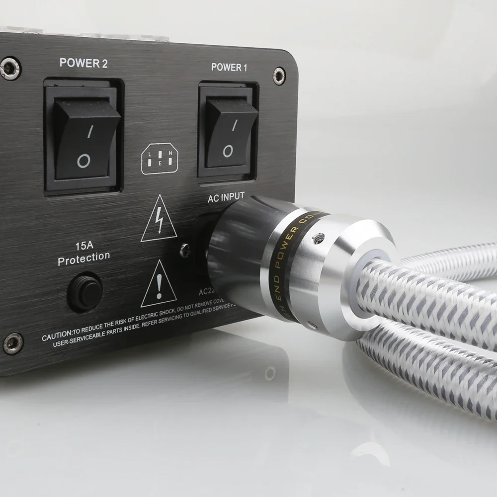 金メッキ3ピンus版hifiオーディオac電源ケーブル14awgオーディオファイル電源コード125v-15a、高音質を実現