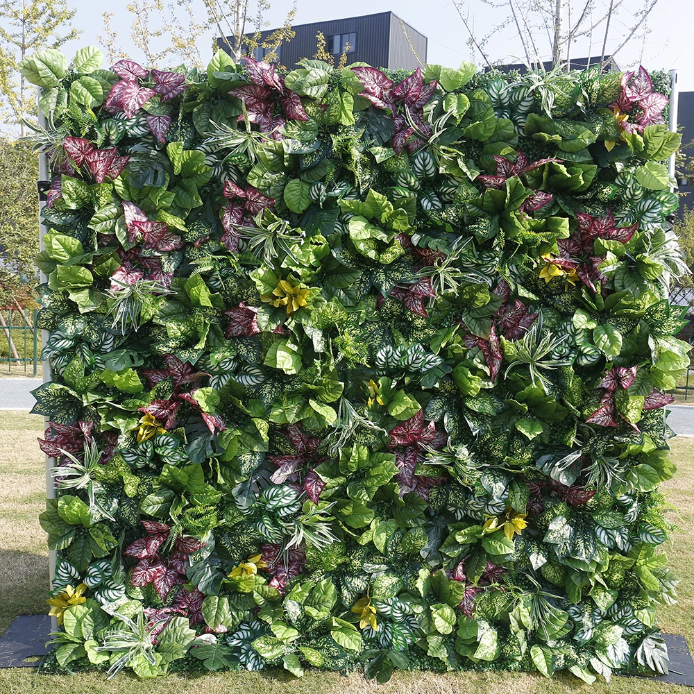 Decoración interior al aire libre barata, telón de fondo de pared de planta verde, Panel de pared de césped Artificial para boda