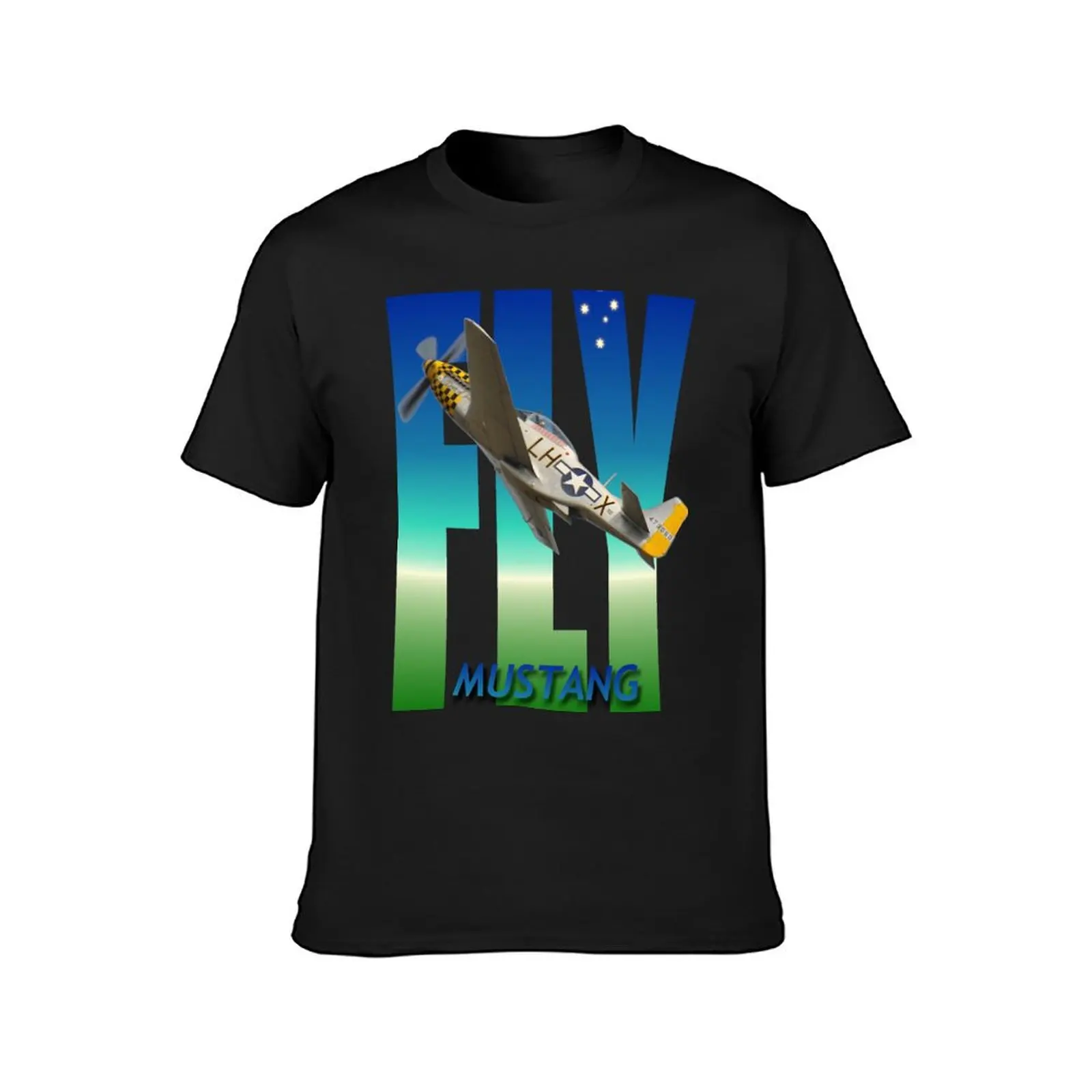 Fly Design - P-51D Mustang VH-LUI 20240324 -2 T-Shirt Short sleeve tee men t shirt