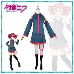 Anime Mikuu Kasane Teto Cosplay Costume Wig Unisexy Miku UTAU Vtuber Grey Pink Dress Halloween Carnival Cos Uniform Suit