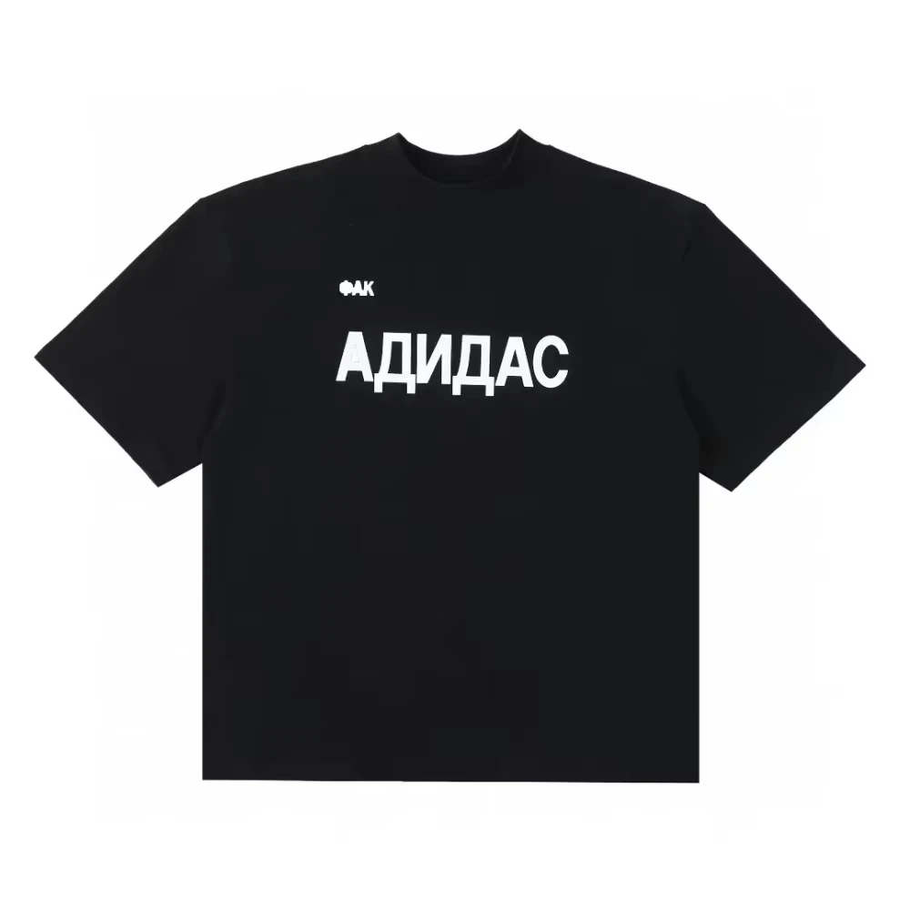 

Женская хлопковая футболка с русским принтом Kanye Peripheral с короткими рукавами, новинка 2025 года, Kanye Same KANYE GOSHA YEEZY PODS с высоким круглым вырезом