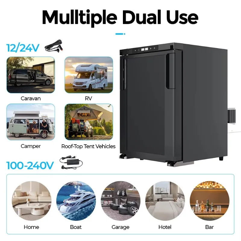 Picture 7: AC 12V 24V 100L  Motor Home Mini Compressor Portable Caravan Refrirator Freezer RV Car Fridges With Cooling Function