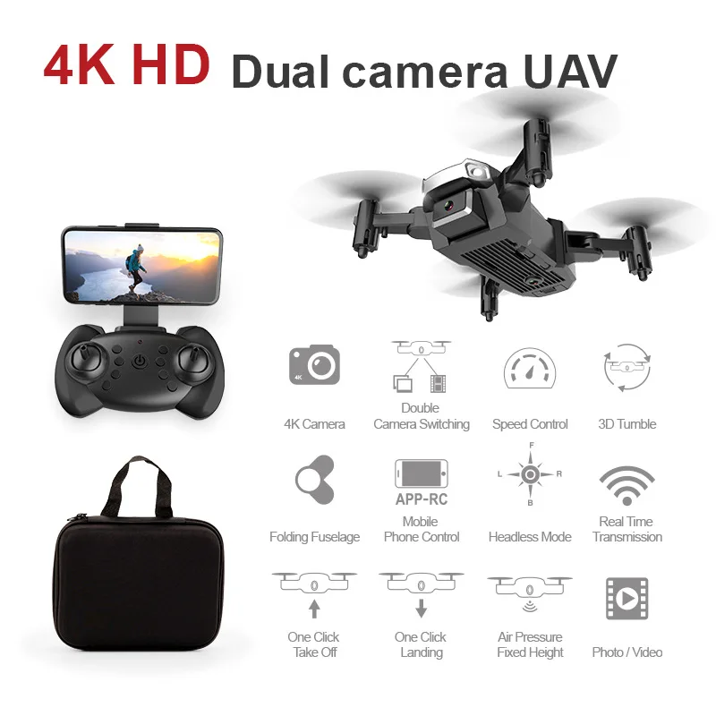 KY905 Mini Drone With 4K Camera HD Foldable Drones Quadcopter One-Key Return FPV Follow Me RC Helicopter Quadcopter Toy