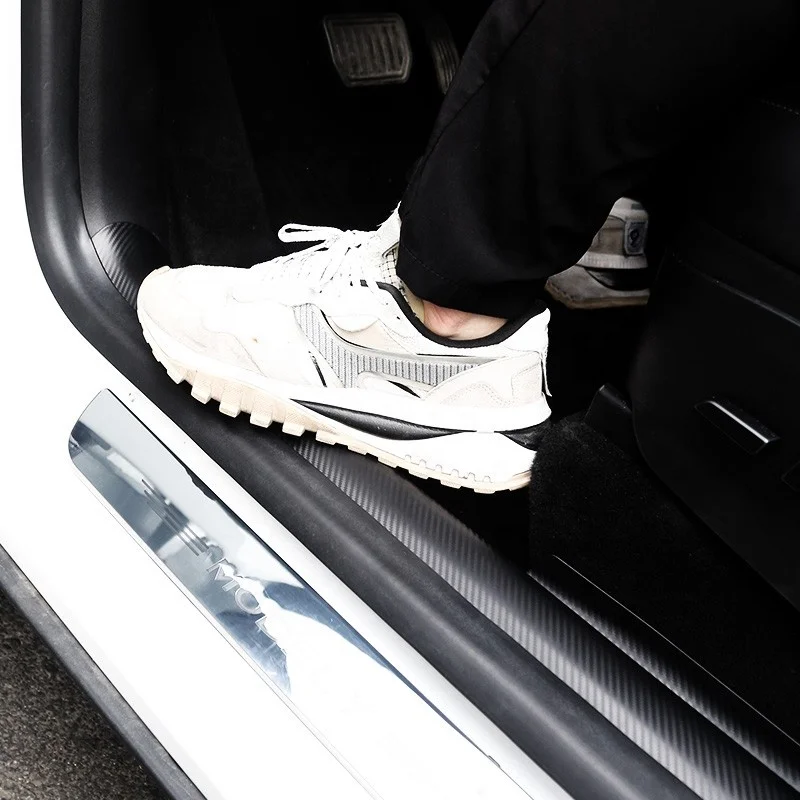 

3D аксессуары из углеродного волокна, передняя и задняя пороговая полоса, защита порога, внутренняя отделка для модели Y