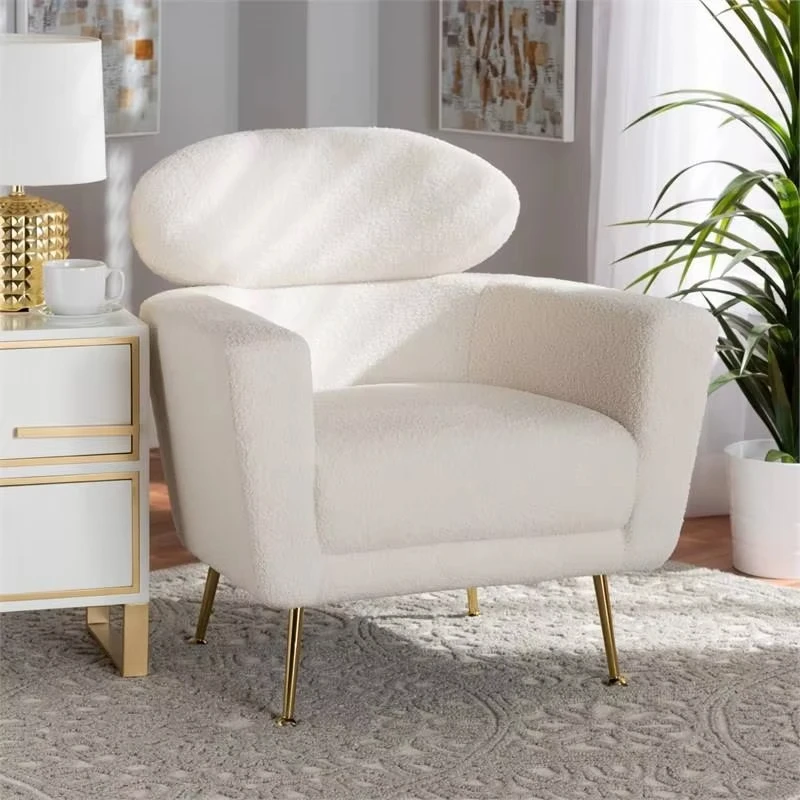 Nordic Style Wohnzimmer Schlafzimmer möbel Einzels ofa Bequeme Rückenlehne Sherpa White Armchair