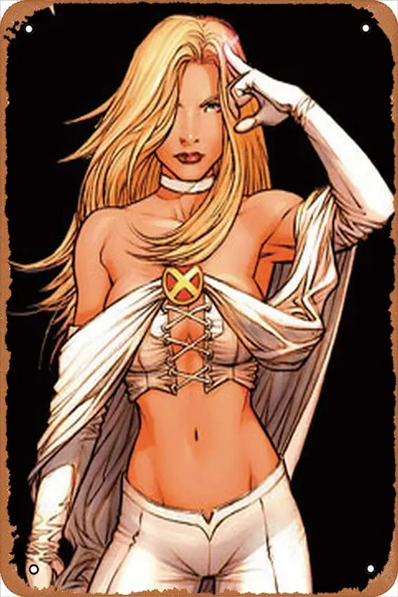 Emma Frost comics、Anime、Cartoon 、Movie Poster   Metal Tin Sign Wall Decoration,for Outdoor Indoor Shop Cafe Club Pubs