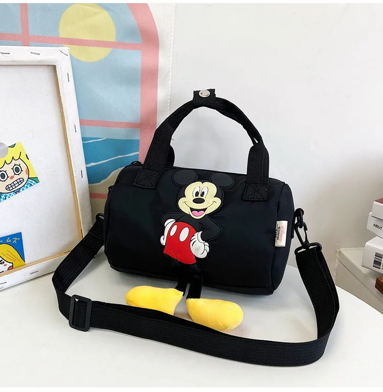 Cartoon Mickey Mouse Crossbody Bags for Women Disney Anime Pattern Minnie Mouse Nylon Messenger Bags Girls Travel Storage Bags